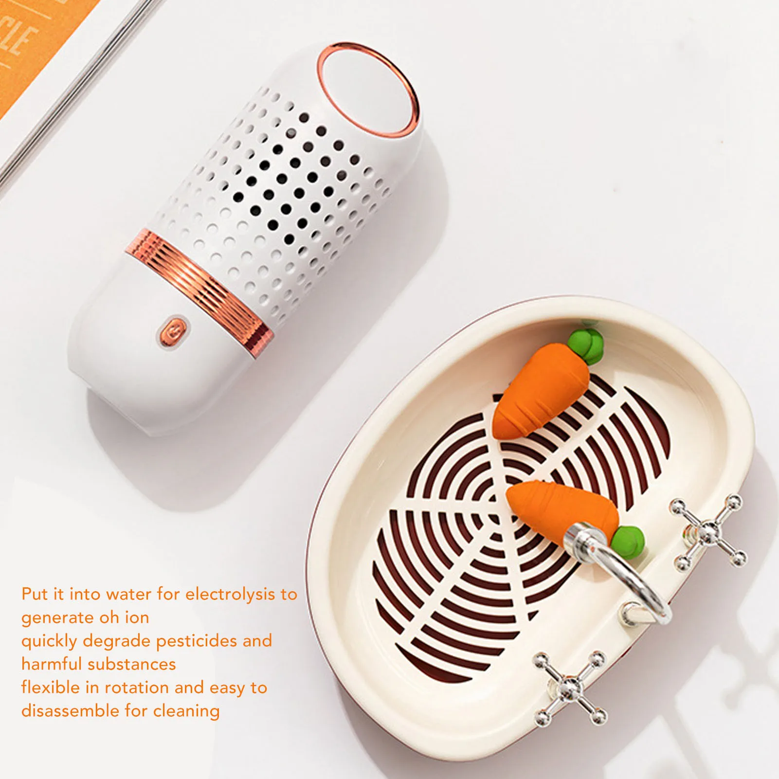 غسالة الفواكه والخضروات المحمولة اللاسلكية القابلة لإعادة الشحن عبر USB IPX7 لتنقية الطعام المقاومة للماء للأرز والأطعمة الأخرى