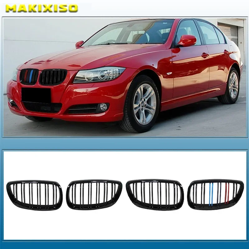 

For BMW E92 E93 M3 2006-2009 Front Bumper Kidney Grill Gloss Black Dual Line Grille Car Styling Racing Grilles Replacement Part