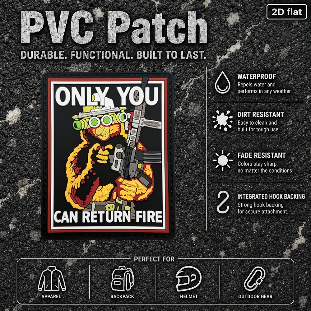 1Pc/2Pcs/3Pcs Optional Square Frame Illustration Logo Pvc Armband Patch Badge, Flexible Pvc Material, Wear-Resistant Clothing and Accessory Decoration Patch, Includes Fleece Backing