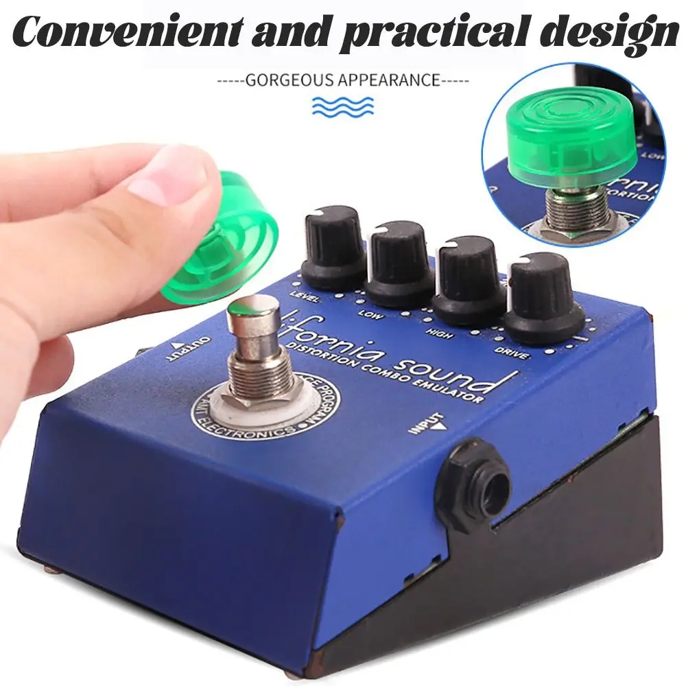 1Pcs Color ABS Guitar Effects Pedals Cap Footswitch Topper Practical Guitar Pedal Button Caps Guitar Pedal Stomp Knobs Protector