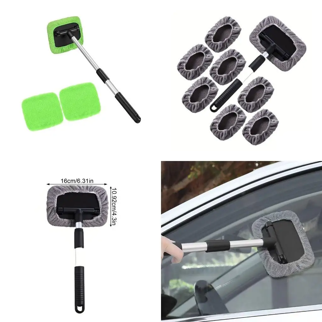

652F Fiber Plastic Car Glass Scraper Compact Design Easy Storage Space Saving Nonslip Handle For Taxi And Long Trip