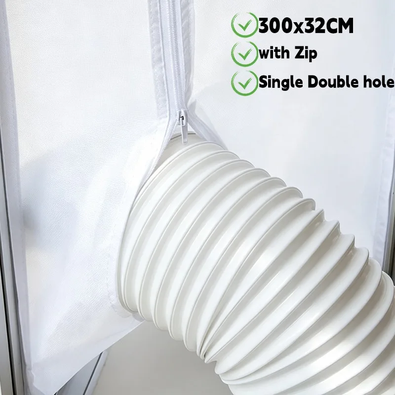 Air Conditioner Window Frame Sealing Cloth Single Double-hole Portable Flexible Cloth Sealing Plate Cloth Window Frame Baffle