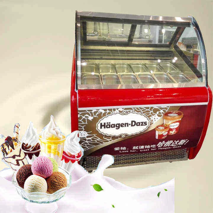Fast Cooling Snack Shop Street Stall Turkish Ice Cream Showcase Turkish Ice Cream Display Case Ice Cream Machine
