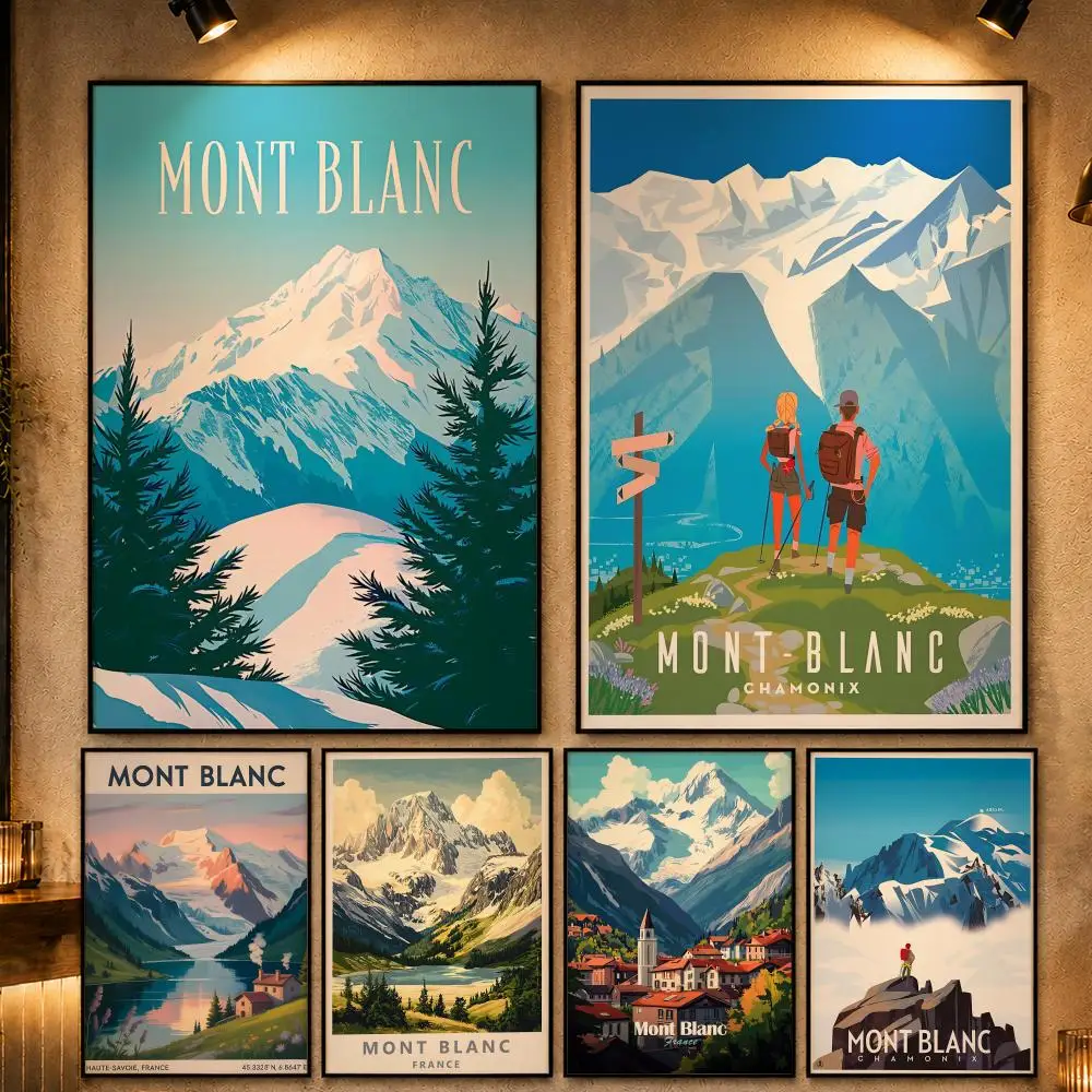 Classic Brand M-Mont BlancS Poster Vintage Retro Anime Poster Stickers Peel and Stick Wall Art Home Decor