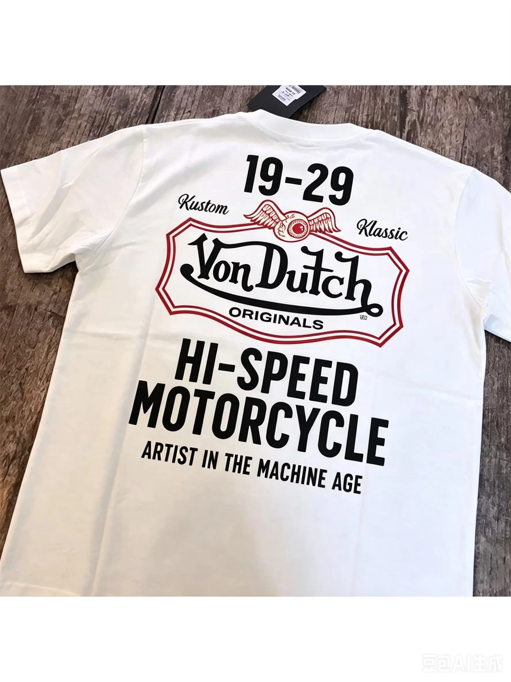 Von Vintage Motorcycle Flying Eyeball Dutch Graphic T-Shirt Cotton Men Women Streetwear Tee