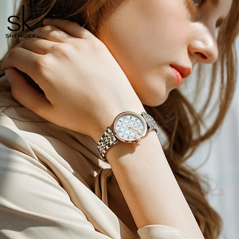 Shengke Brand Luxury Bracelet Women Watch Rosegold Wristwatches for Women Top Sales Japanese Quartz Watches Relogio Feminino