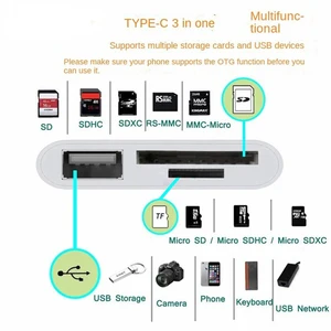 Multi -Port -Speicherkartenleser, USB -Telefon -Hub -Konverter, Typ -C -Adapter, TF, CF, SD, Samsung, Xiaomi, MacBook, 3 in 1 6 Hauptverkaufsleser SD iPhone -Karte - №5
