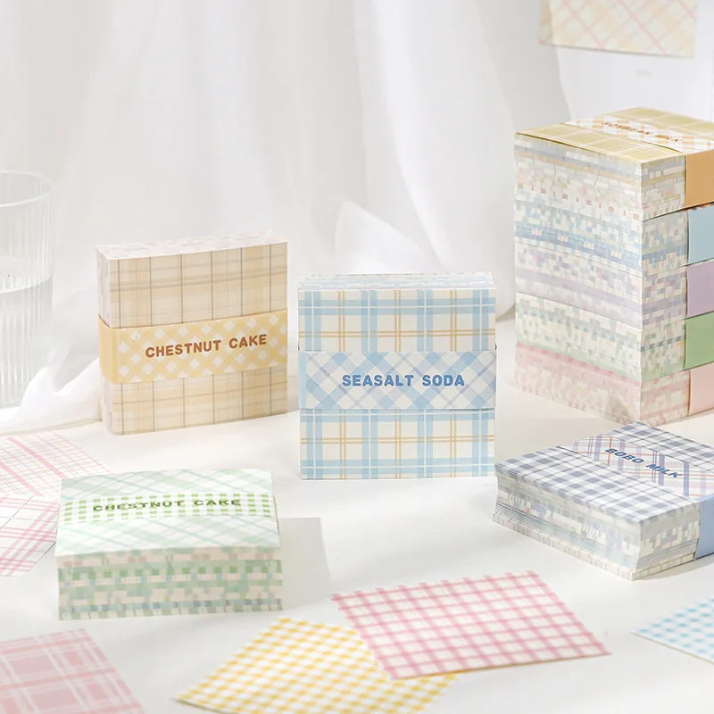 Mohamm Fresh Grid Memo Pad, Creative Message Notes, Lembretes de programação, DIY Colagem Material, 200 Folhas