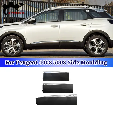 푸조 4008 5008 사이드 몰딩 크롬 전면 후면 도어 장식 방지 스크래치 스트립 트림 보호 플레이트 푸조 4008 5008 사이드 몰딩 크롬 전면 후면 도어 장식 방지 스크래치 스트립 트림 보호 플레이트