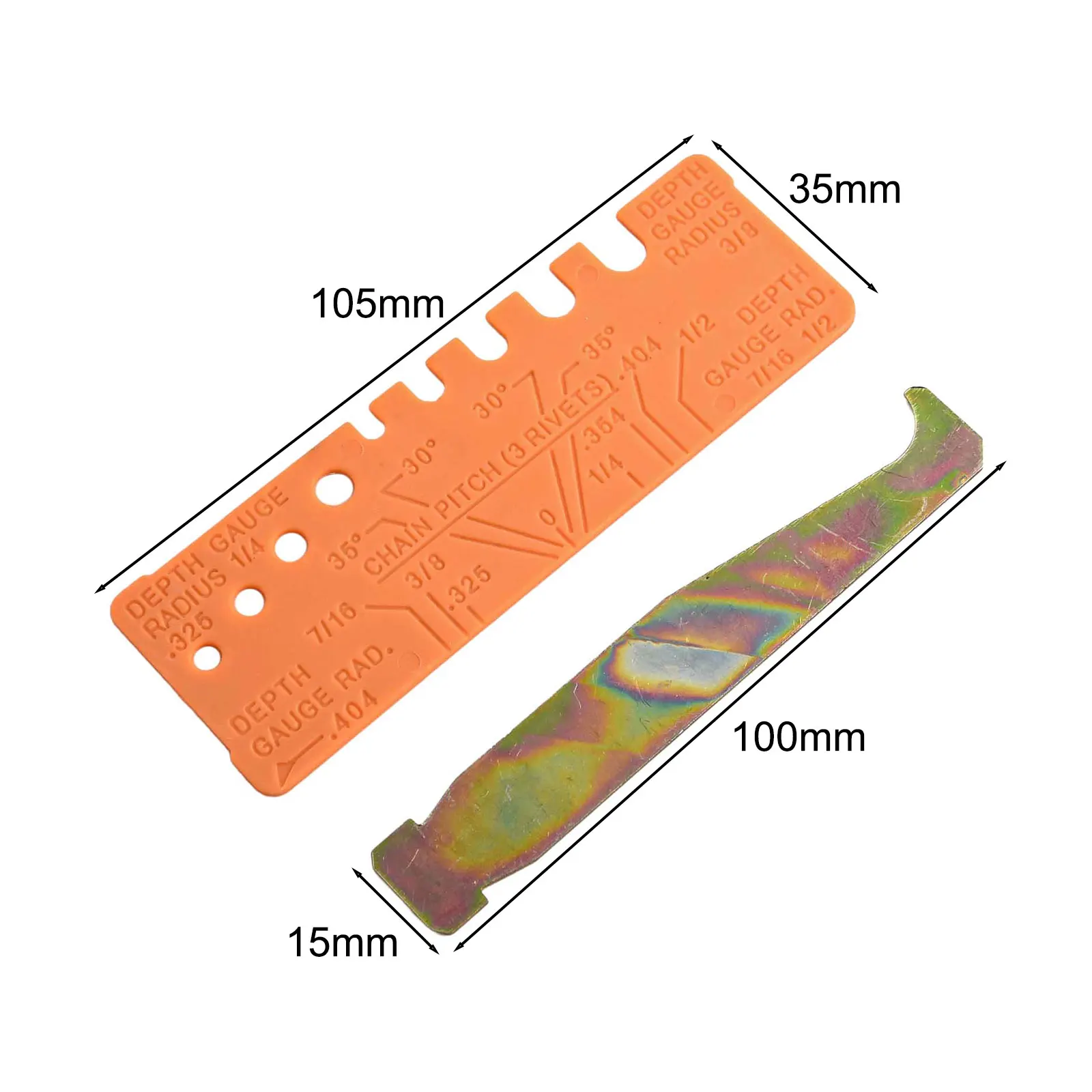 

2Pcs Chainsaw Chain Tool Set with Bar Groove Cleaner and QuickCheck Gauge for Maintaining Chain and Bar Groove Performance