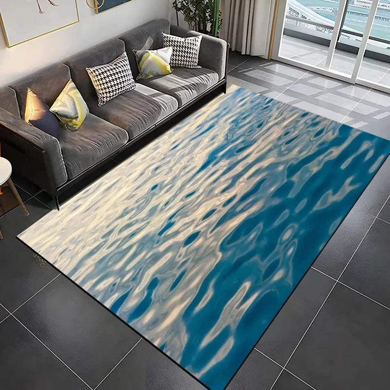 3D Water Sea Surface Pattern Rug Ocean Carpets Living Room Bedroom Bedside Window Sill Bathroom Floor Mat Home Decor Doormat