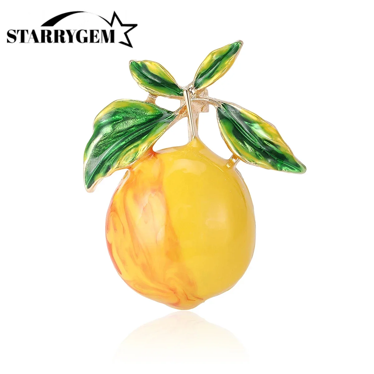 Enamel Lemon Brooches for Women Plant Fruit Pins Office Party Friend Gifts Jewelry Accessories