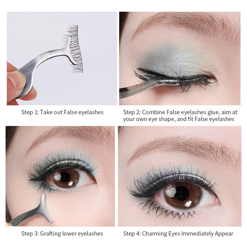 1 Pc ขนตาปลอม Tweezer Fake Eye Lash Applicator เครื่องมือแต่งหน้าเสริม Curler Mink Eyelashes Professional Tweezer เครื่องมือ