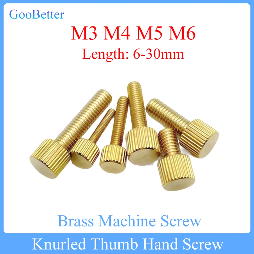 

10Pcs Brass Knurled Thumb Hand Screw M3 M4 M5 M6 Knurled Hand Knob Bolt,Machinery Adjustment Hand Decoration Bolt Machine Screw