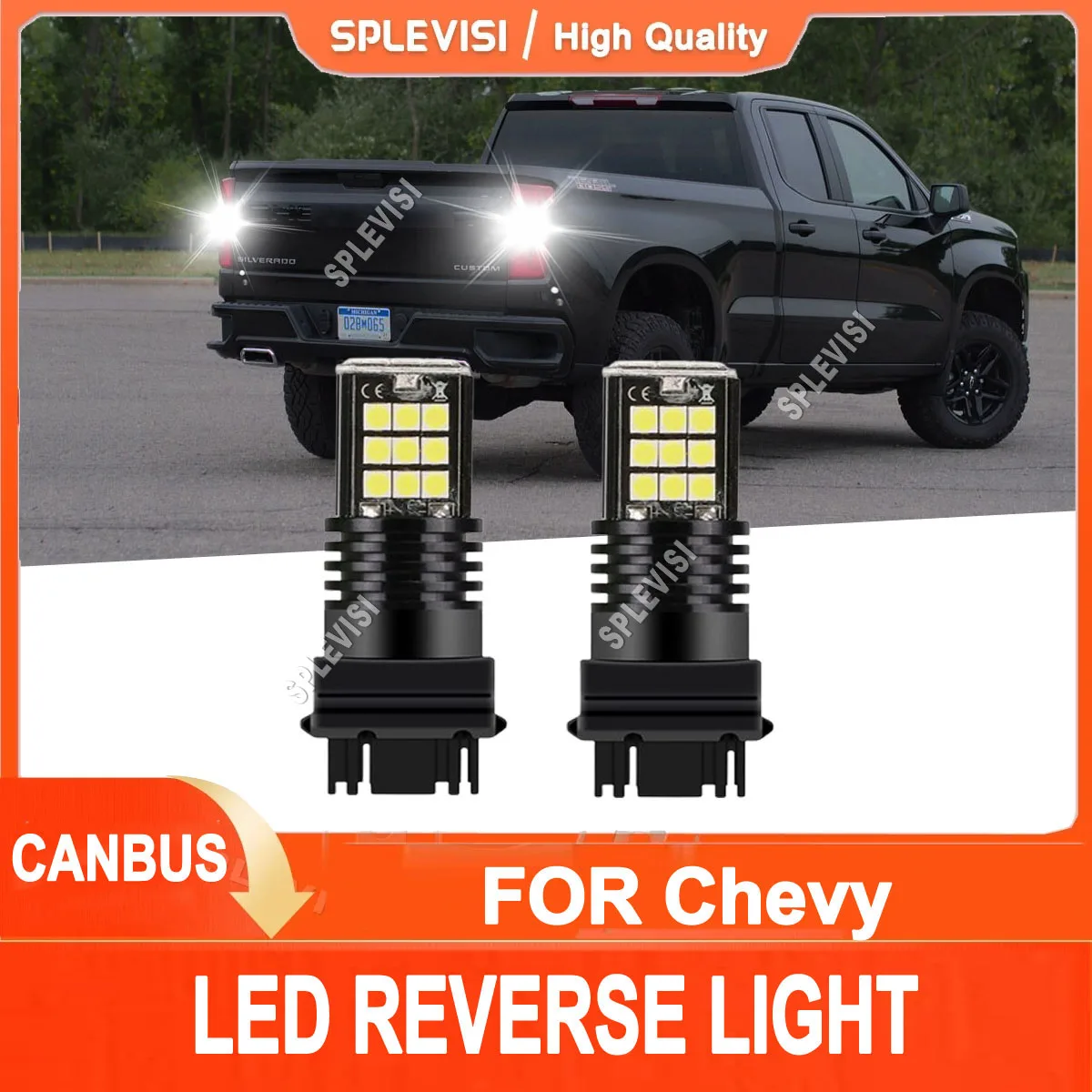 2x 3157 6000K White LED Back Up Reverse Lights For Chevy Silverado 1500 1999-2013 Corvette 2006-2013