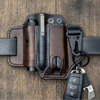 Tactical Multi Tool Belt Leather Bag Portable Storage Bag Holster Vintage Outdoor Camping Hunting Waist Leather Pocket