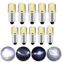 10x BA9S Car LED T4W H6W W5W LED CANBUS COB 2LED Bulb Car Interior License Plate Light Marker Reading Auto Lamp White