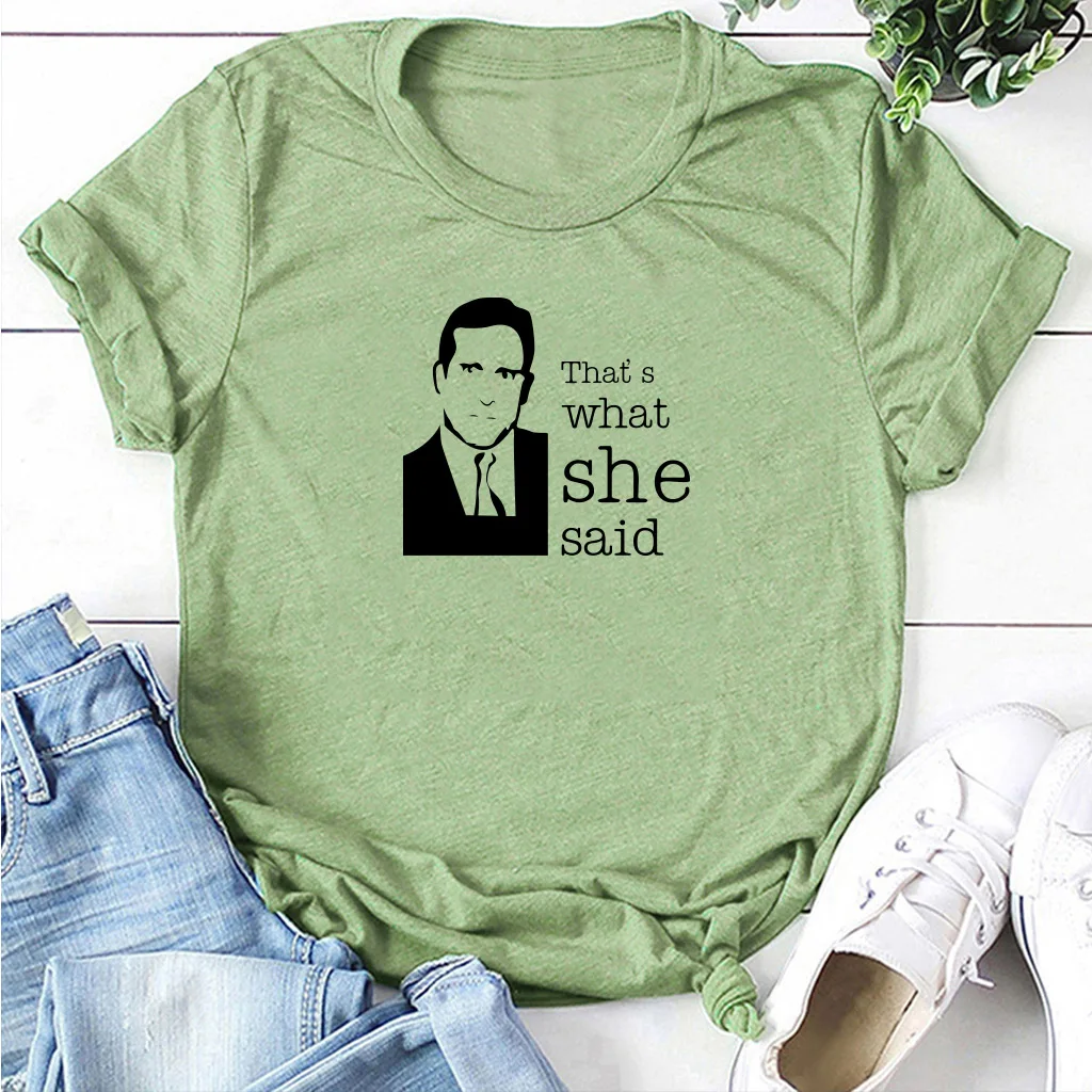 Seeyoushy The Office T Shirt Michael Scott The Original That\'s What She Said TV Tshirt Summer Short Sleeve Harajuku Funny Tops