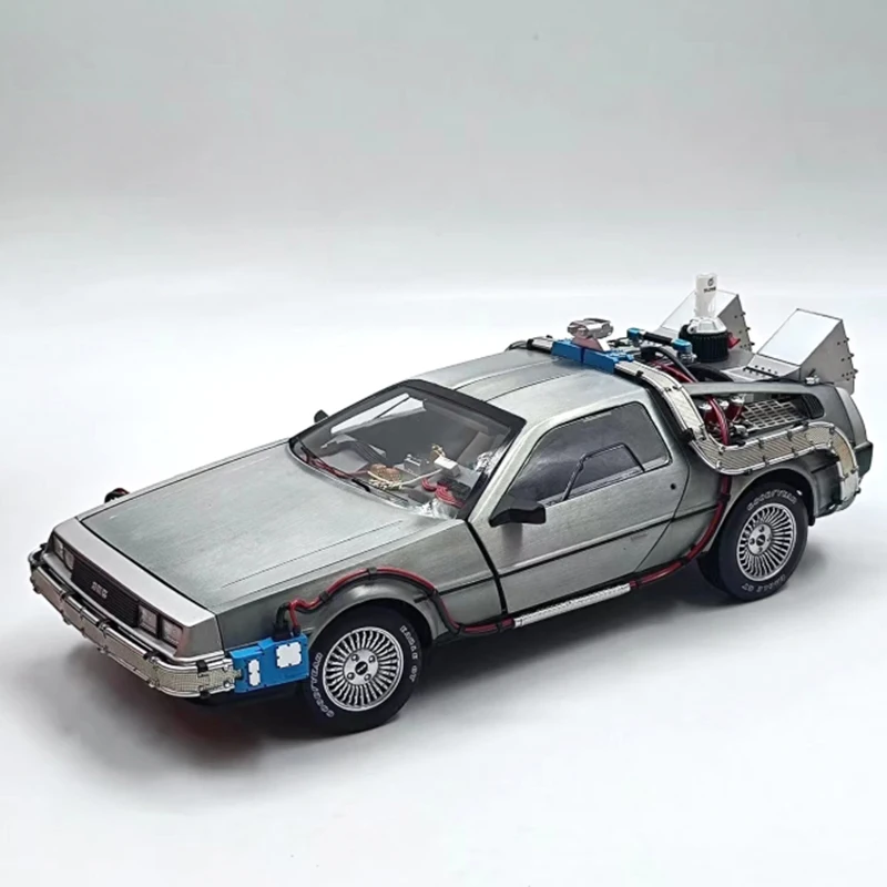HOT Series 1:18 DeLorean DMC-12 Back to the FutureTIME MACHINE Alloy Car Model Holiday Gifts Toys