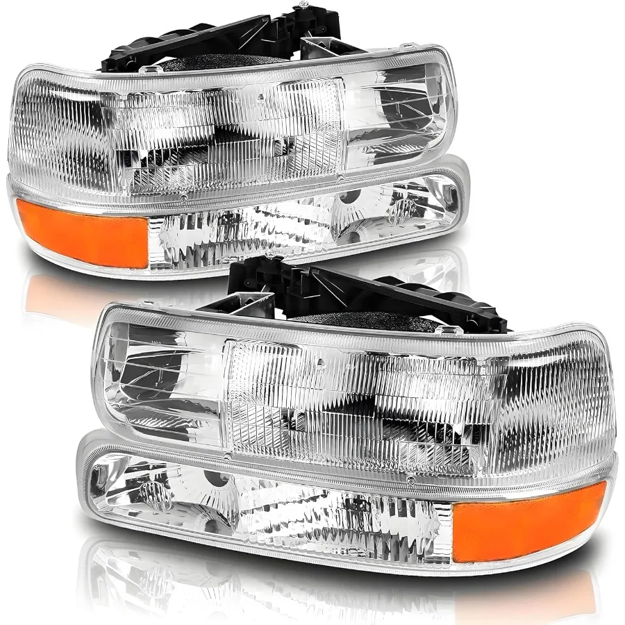 

OEStyle Headlights Assembly Designed for 19992002 Chevrolet Silverado 1500 2500 and 20002006 Tahoe Suburban with Integrated Bum