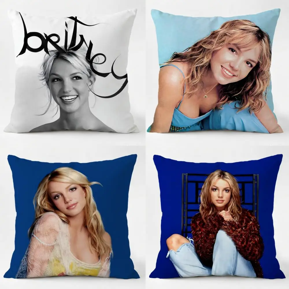 Singer B-Britney Spears Cushion Cover Daily Washable Linen Pillowcase Soft  for Sofa Bed Home Room Decor