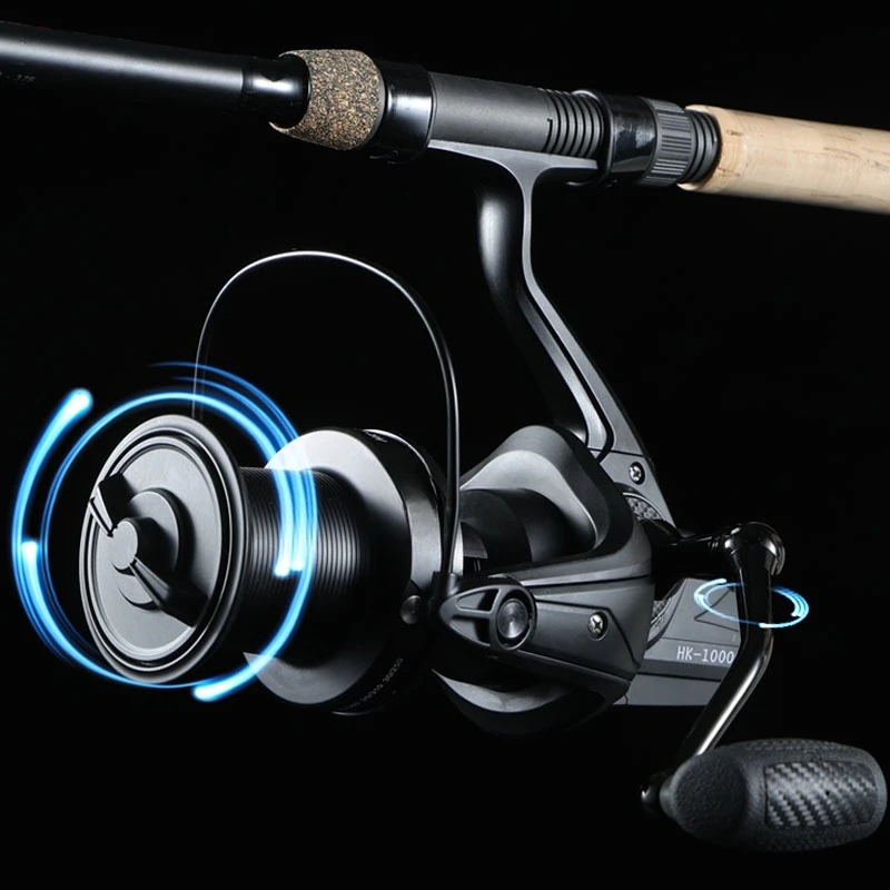 HK fast brake far investment spinning wheel metal oblique stainless steel spindle CNC screw-in rocker arm rock fishing wheelfish