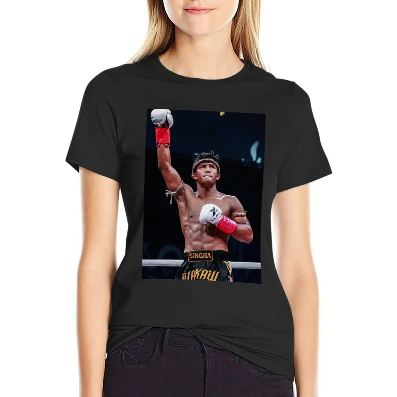 

buakaw T-Shirt hippie clothes Blouse shirts graphic tees plain Womens graphic t shirts