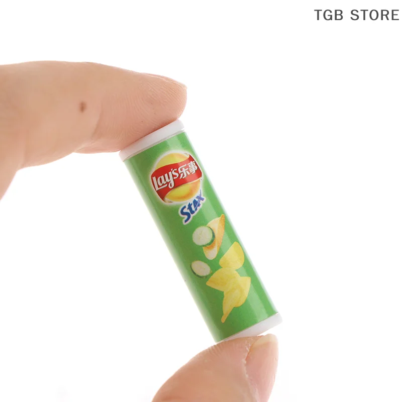 4 قطعة محاكاة مصغرة ABS رقائق البطاطس زجاجة المطبخ الغذاء لعبة 1:12 دمية الديكور #5