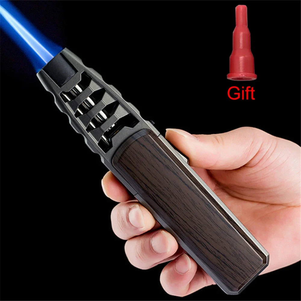 2022 Kitchen BBQ Cigar Big Jet Flame Lighter Fire Torch Outdoor Camping Powerful Straight Bluefire Butane Gas Cigarette Lighter