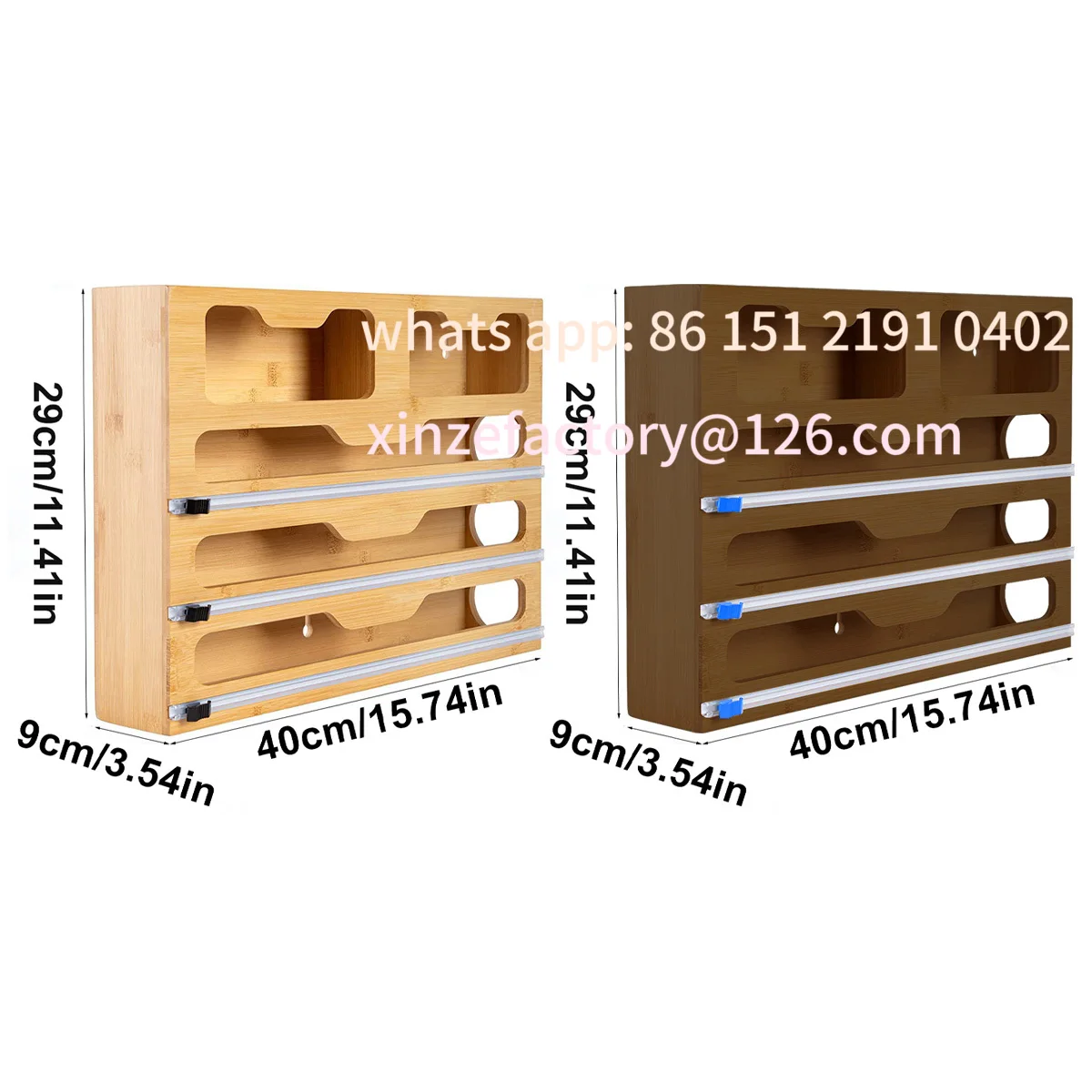 

Customizable folii plastikowej z nożem i etykietami, bambusowy 5-komorowy organizer do pakowania naściennego (wielok