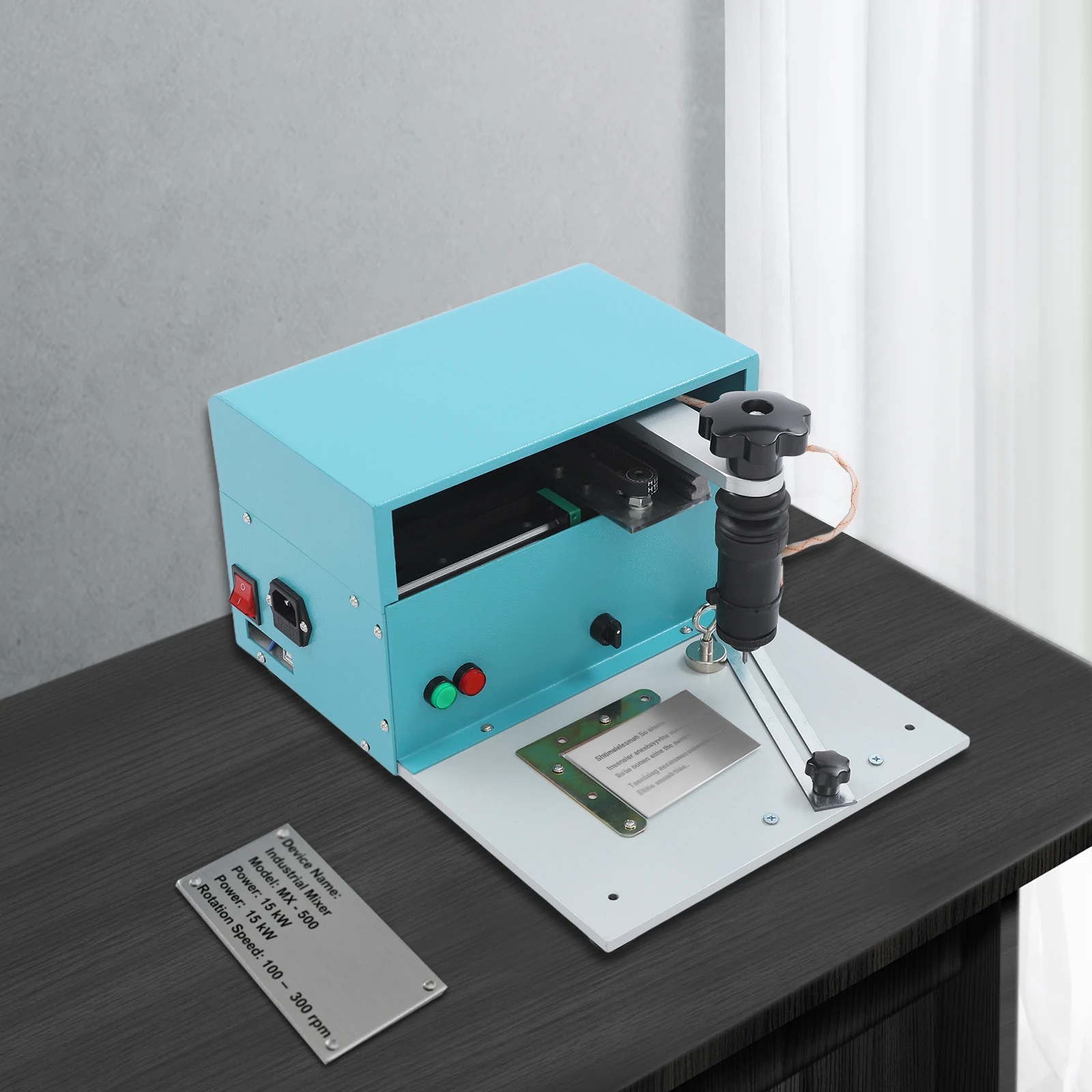 آلة وسم سطح المكتب الكهربائية 110 فولت آلة وضع علامات على اللوحة الصناعية حفارة عالية الدقة للمعادن والبلاستيك #3