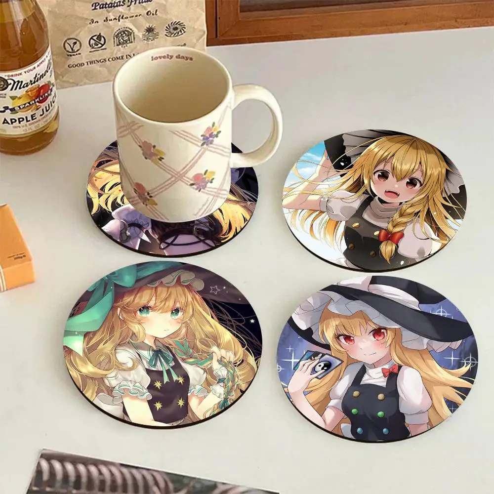 Anime Touhou Project Marisa Kirisame Wooden Coasters Heat-resistant And Non-slip Suitable For Restaurants And Cafes And Make