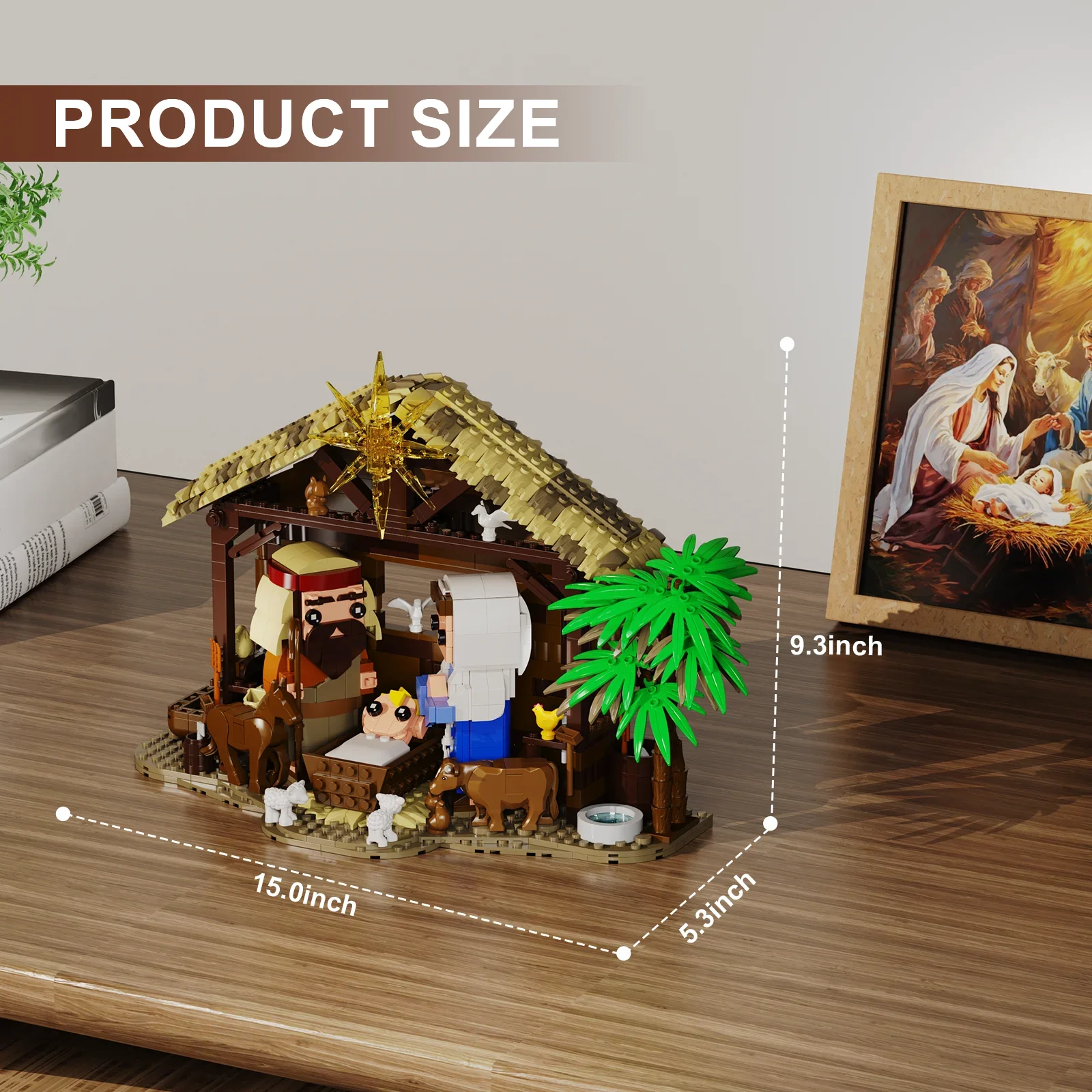 Ensemble de blocs de construction MOC Jésus, l'histoire biblique de la Nativité, figurines de Jésus, briques, puzzle, jouets DIY, cadeaux de Pâques et de Noël pour enfants