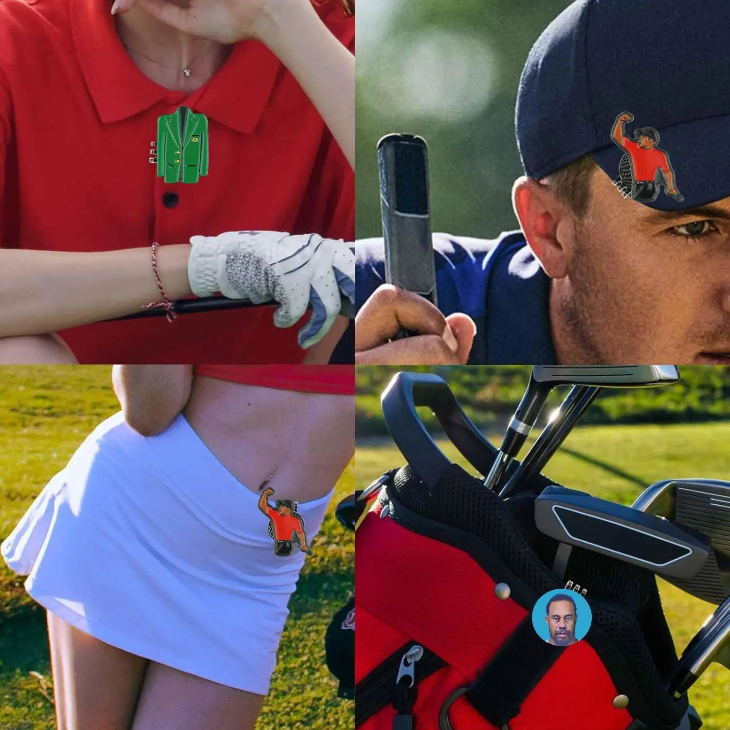 3 counts Funny Golf Ball Marker with Magnetic Hat Cilp Set Woods Design Durable & Funny Golf Accessory for Men Golfers Dad