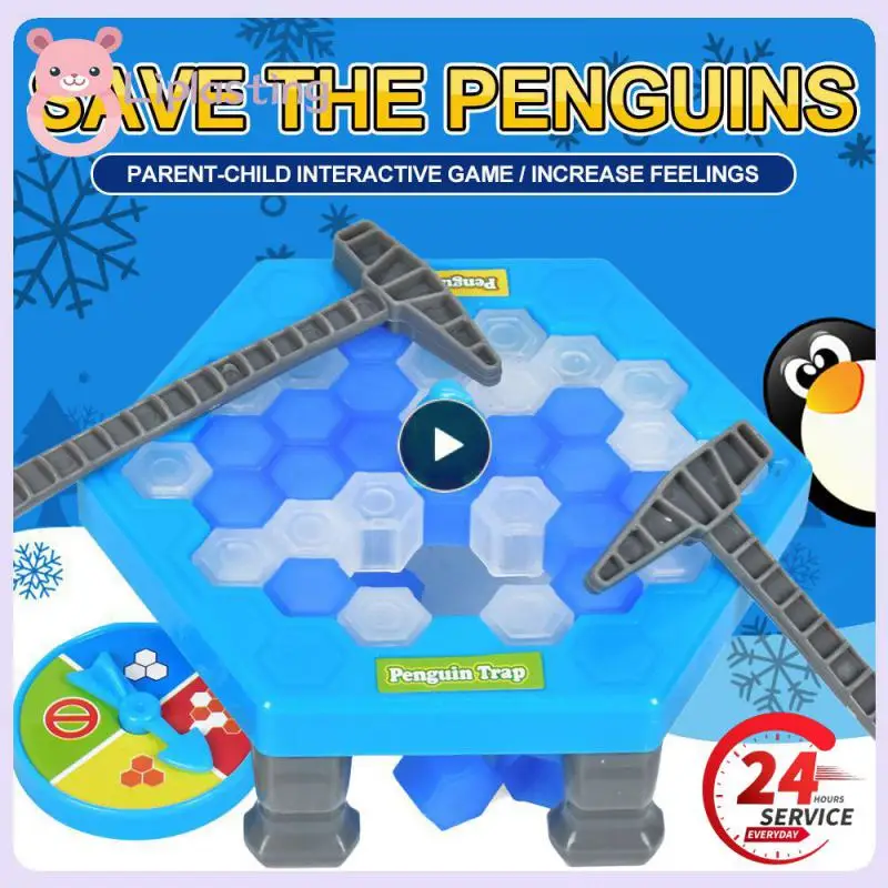 Mini Penguin Trap Parent-child Interactive Entertainment Indoor Board Game Toys For Kid Family Break Ice Block Save Penguin