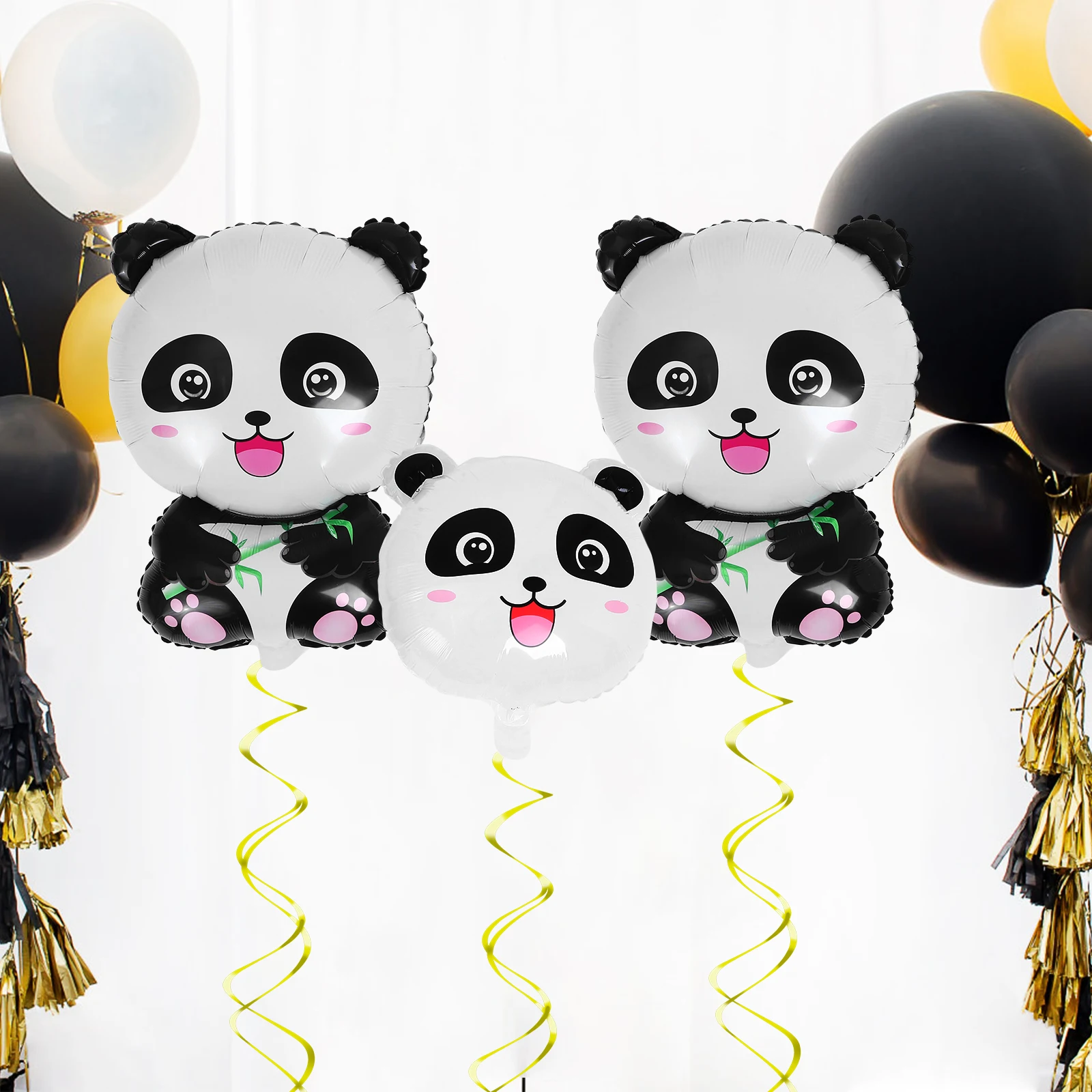 

3 Pcs Aluminum Film Balloons Cartoon Panda Mini Chic Party Decorations Kids Birthday