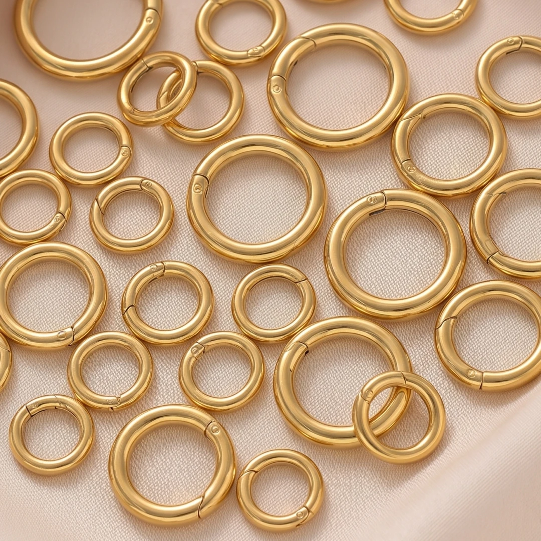 2 Stück 316 Edelstahl-Verschlüsse, runde Federringverschlüsse, Taschenverschlüsse, Schnappverschlüsse, Haken, Verbinder für DIY-Schmuckherstellungszubehör – Detail 3