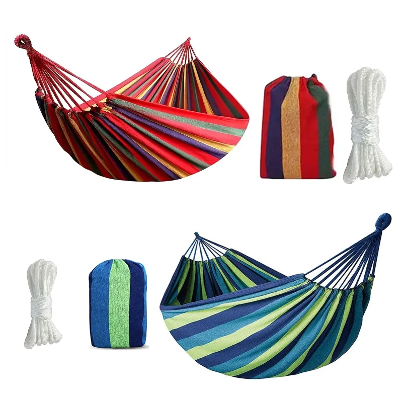 Outdoor Camping Canvas Hammock (190X80Cm / 87X32 in), Single-Person Outdoor Hammock with Two 2m Inch Long Straps and Storage Bag