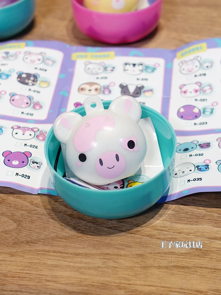 Original Mojmoj Kawaii Animals Squeeze Toys Capsule Soft Bubble Squeezing Pendant Gashapon Collection Stress Relief Toy Gifts