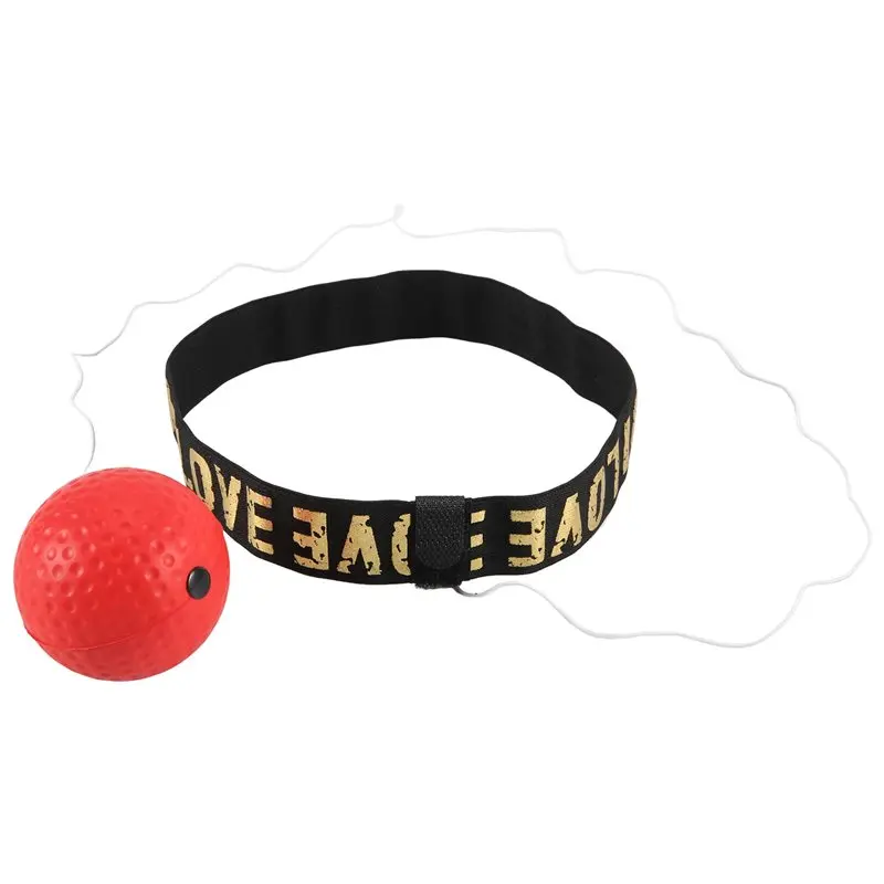 HOES-Boxing Reflex Speed Punch Ball Sanda Boxer Raising Reaction Force Hand Eye Training Set Stress Reaction Ball Red