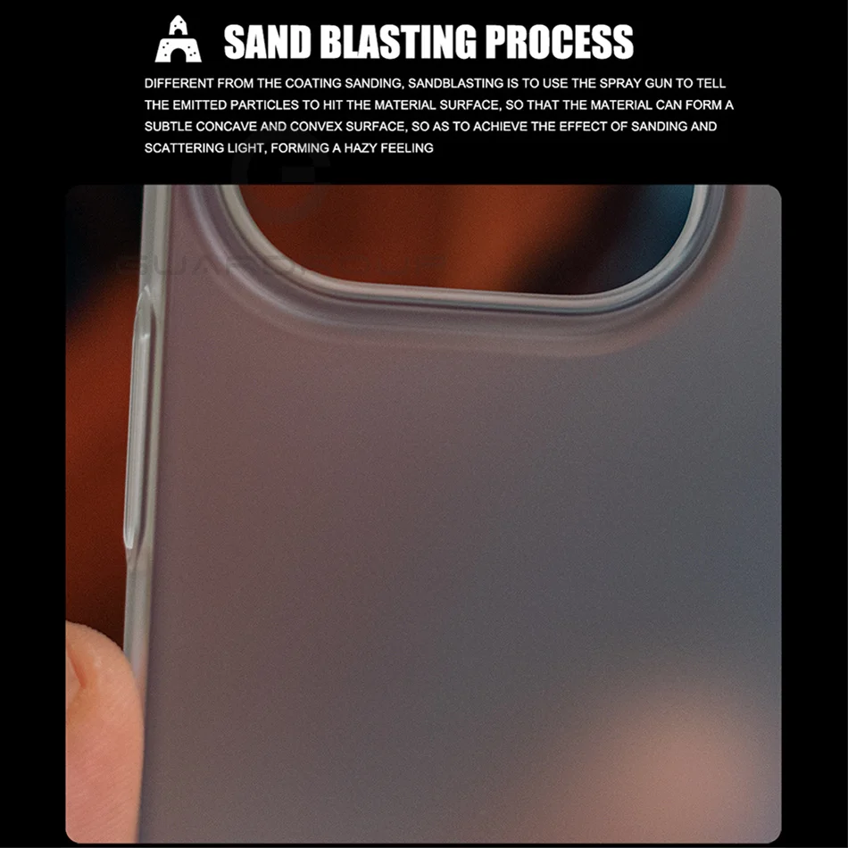 Luxury Transparent Sand Blasting Hard Plastic Matte PC Case For iPhone 14 13 12 Pro Max Shockpoof Light Crystal Clear Thin Cover