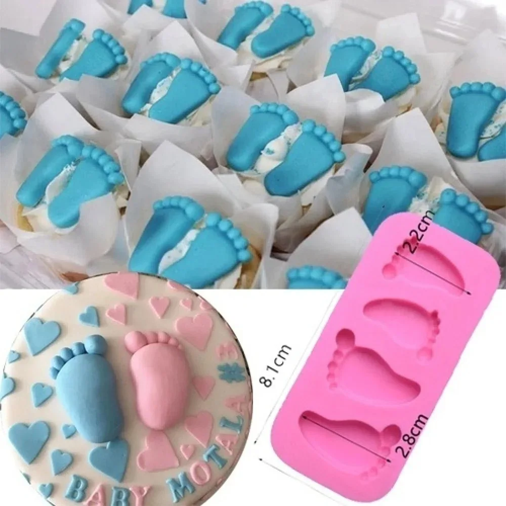 Baby Foot Silicone Molds  DIY 3D Baby Foot Shaped Silicone Cake Mold Decorating Tools Pudding Chocolate Baking Paste Mold