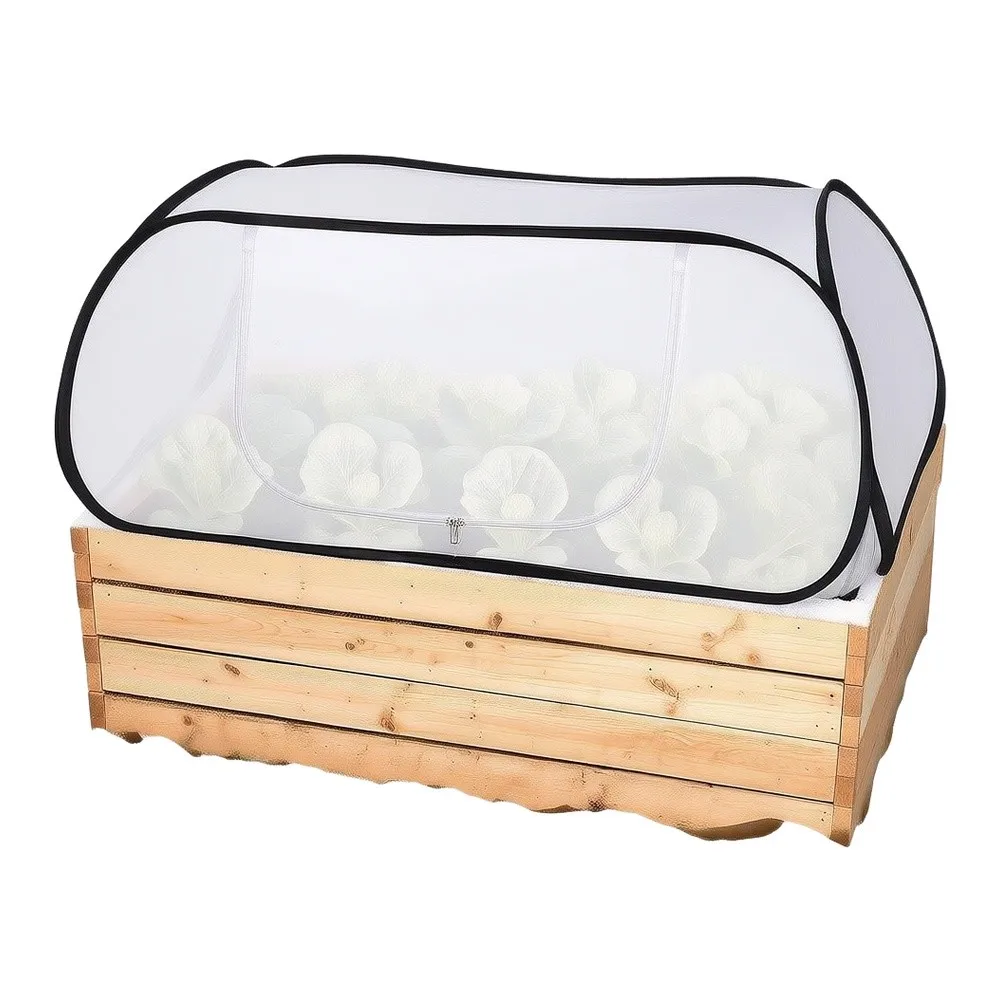Up Garden Cover for Winter Use 115x55x45cm Non Woven Fabric Frost Protection Cover with Easy Zipper for Raised Beds