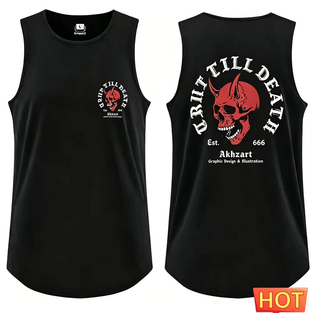 Men fitness vest Men's sleeveless T-shirt 3D Skull men's t-shirts and tank tops Street Breathable GMY Training vest y2k clothing