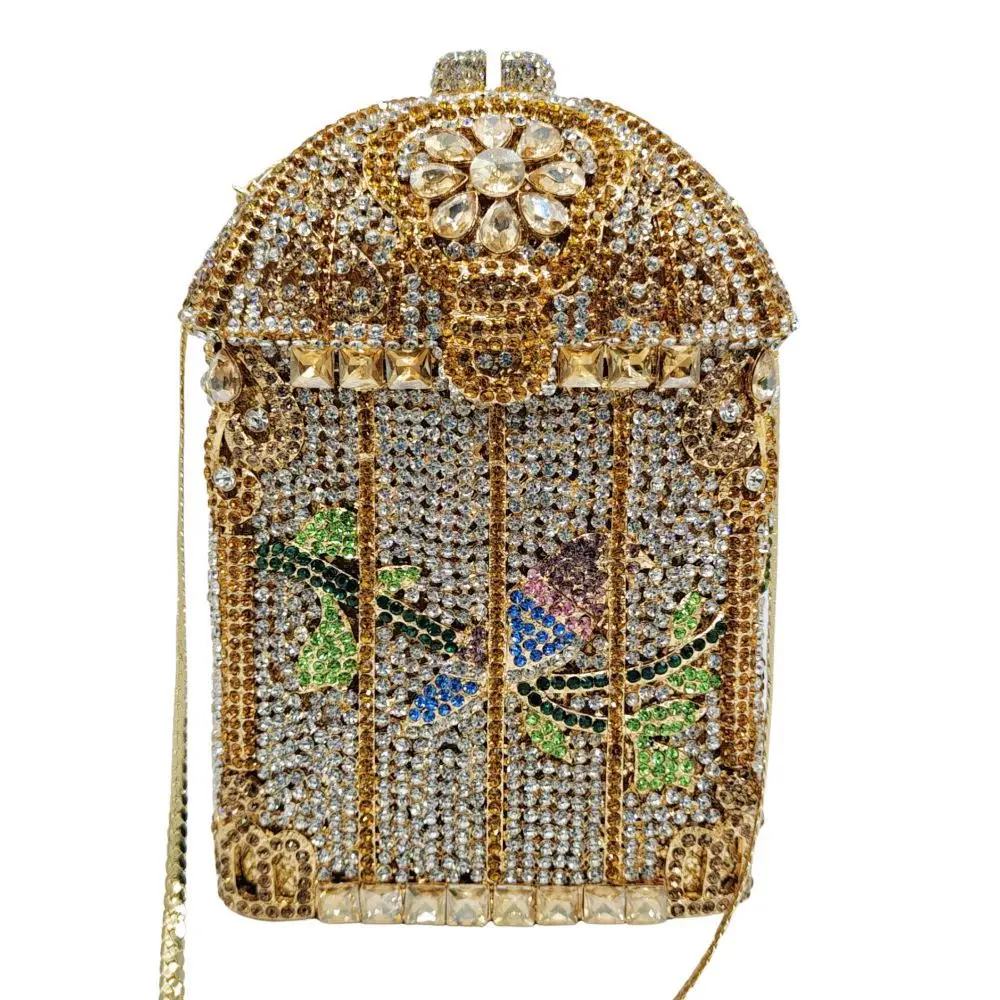 Bird cage molding Women Rhinestones Evening Bag For Party Wedding Diamond Clutches Bridal Crystal Formal Handbags Clutch Purses