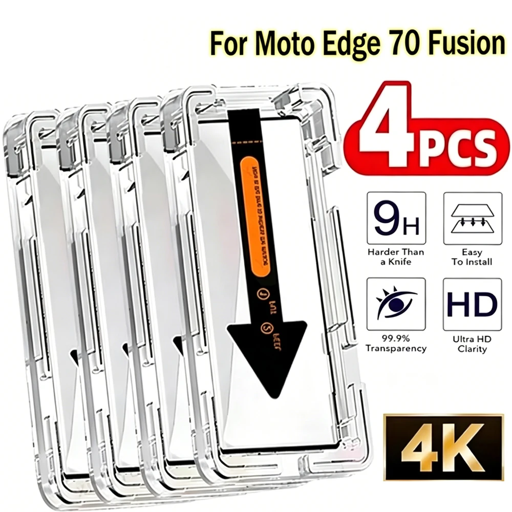 4-1Pcs Dust Free Easy Installation Screen Protector For Motorola Edge 60 Fusion 60 Pro Edge 70 Edge 50 Neo Ultra Signature Glass