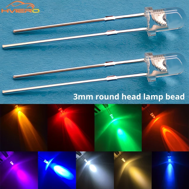 1000 sztuk F3 3mm okrągły biały czerwony żółty niebieski zielony jasny zestaw diod elektroluminescencyjnych żarówka lampa Led element elektroniczny