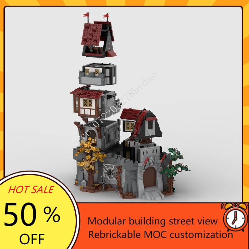 2737PCS MOC Medieval Castle Custom Puzzle Model evil witches keep Technical DIY Assembly Set Toy For Child Holiday Gift