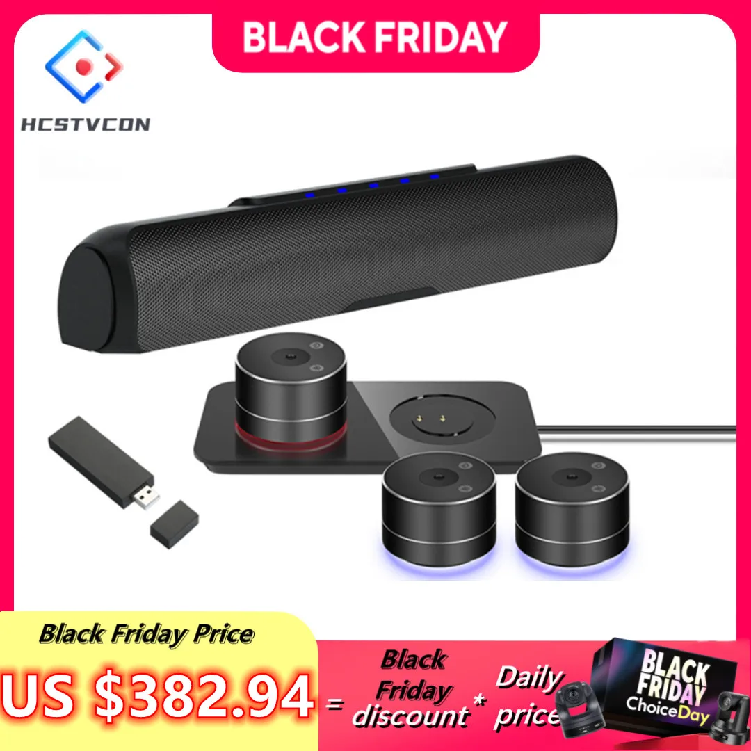 

Веб-камера 4K Ultra HD Все-в-одном с 4 беспроводными микрофонами и динамиком