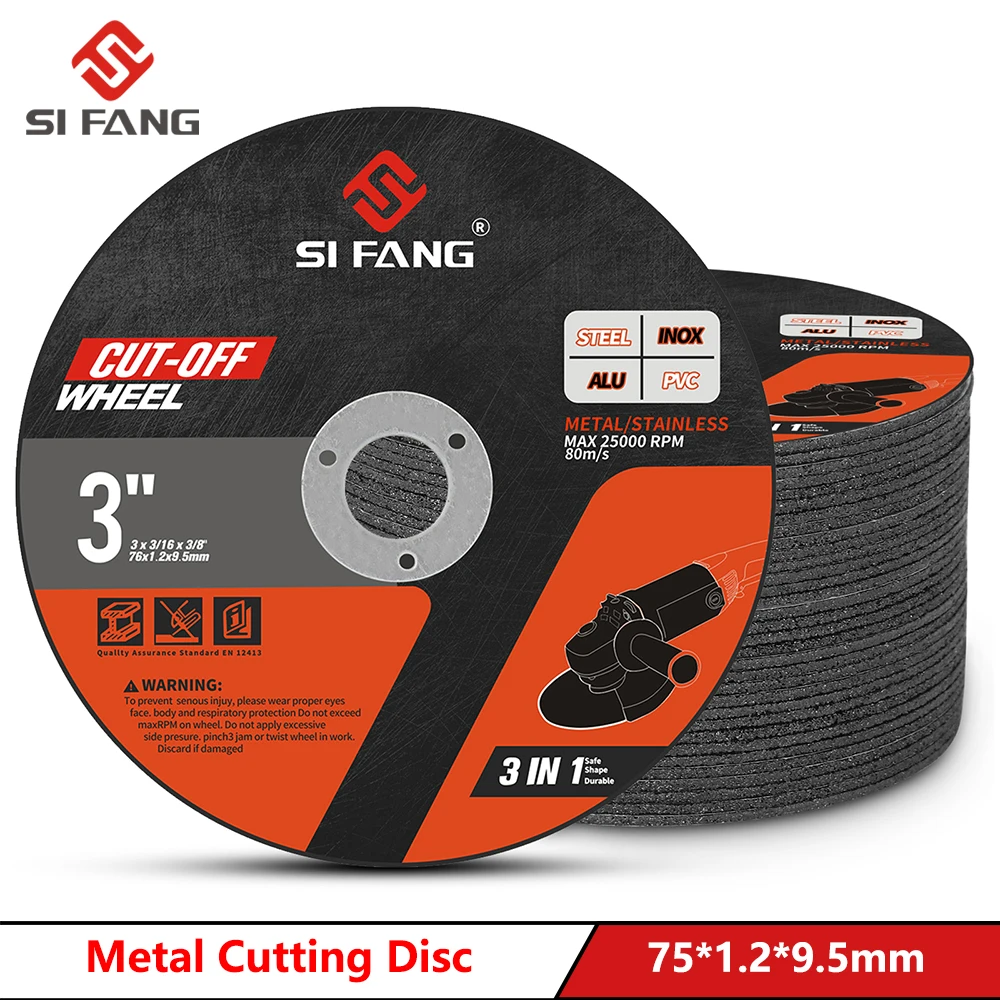 Roda de Corte para Die Grinder Metal Cetim Aço Polegada Cut Off Wheels 75*1.2*9.5 mm